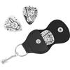 UNICRAFTALE 2pz Plettri per Chitarra In Acciaio Inossidabile Portachiavi con Custodia In Pelle PU Doppio Lato Stili Diversi Set di Plettri per Chitarra Laureati Regali di Compleanno San Chitarrista