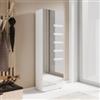 DEGHI Scarpiera armadio 53x160h cm in legno bianco con 1 anta a specchio e 6 ripiani - Boos