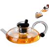 Generic Innovessa - Teiera con filtro Sereno, 590 ml, set da tè riscaldabile, teiera Zahra Magic rimovibile, teiera in vetro con infusori per tè sfuso e teiera da stregoneria (nero)