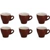 BORELLA SRL Set 6 Tazzine Tazze Caffè Bar Marrone Billy Senza Piattini