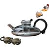 Generic Innovessa - Teiera con filtro Sereno, 590 ml, set da tè riscaldabile, teiera Zahra Magic rimovibile, teiera in vetro con infusori, per tè sfuso, teiera da stregoneria (grigio fumo, A)