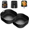 Kunoli 23CM Teglie Silicone per Friggitrice ad Aria, 2 Pezzi Contenitori Friggitrice ad Aria Accessori per Cosori 5,5L/6L/6,2L, Philips 2000 6,2L, Russell Hobbs 8L, Moulinex 5L/6,5L/7L, Cecotec 5,5L 6L