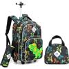 HTgroce Bambino Zaino Trolley Scuola Elementare Ragazzi, 3 in 1