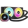 Corsair iCUE Link H100i RGB Dissipatore a Liquido per CPU - AIO da 240 mm - Ventole QX120 RGB - Compatibile con Intel LGA 1700, AMD AM5 - Hub di Sistema iCUE Link Incluso - Nero