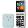 Brondi Telefono Cellulare per Anziani Flip Attivo Verde Dual SIM 2.4" 3 Tasti Rapidi