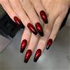 MouyouGlow Unghie Finte Corte MouyouGlow,Ballerina Burgundisch Rosso Monocolore Smerigliato Halloween Press on Nails con Colla,Matt Wine Red Solid Frosted Fake Nails