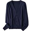 Generic Maglietta casual da donna 2024 maglione allentato in cotone mercerizzato con bottoni tinta unita da donna con giacca cardigan da donna top da lavoro taglie forti, Marina Militare, 3XL