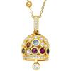 Dada Gioielli - Collana Campanella Capri con Pietre Brillanti Colorate e Catenina Rosario Elegante 80 +10 cm (Oro Multicolor)