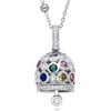 Dada Gioielli - Collana Campanella Capri con Pietre Brillanti Colorate e Catenina Rosario Elegante 80 +10 cm (Argento Multicolor)