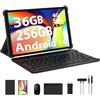LEVIRTU Tablet 10,4 Pollici Android 14 con 36GB RAM+256GB ROM (2TB TF) Octa-Core 2.0 GHz, 2K FHD,4G LTE+5G WiFi, GPS, 13MP+8MP, 8000mAh, Widevine L1, Tablet in offerta con tastiera-Noir