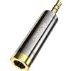 MOSWAG Adattatore Jack Stereo da 6,35 mm a 3,5 mm per Cuffie, Altoparlanti, Chitarra, Pianoforte, Laptop (1 Pezzi)