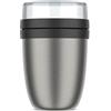 Mepal Porta Pranzo Ermetico Ellipse, Contenitori Termici, Pratica Tazza per Yogurt e Zuppa da Portare Via, Caldo per 6-8 Ore e Freddo per 12 Ore, 500 + 200 ml, Nordic black