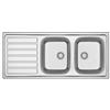 Apell ID1162ILBC Lavello da Incasso 2 Vasche con Gocciolatoio a Sinistra 116 x 50 cm Acciaio Inox Spazzolato Serie Idea