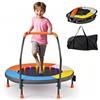 LIFEZEAL Trampolino Elastico Pieghevole con Luci per Bambini 3-6 Anni, per Interno, Ø90x81cm, Salta, Jump, Mini, per Fitness, con Maniglia, Telaio in Metallo, Tappeto in Tessuto Oxford, Multicolore