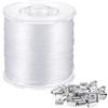 Sumind Filo in Nylon Trasparente Invisibile per Appendere Capacità di Carico Fino a 22,7 Kg per Decorazioni di Perline Cucito Impuntura Ornamenti con Circa 50 Manicotti in Alluminio da Crimpare