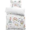 MUSOLEI Copripiumino singolo principessa bambina Set copripiumino bambina Copripiumino 135x200 cm e Federa 50x80cm Biancheria da letto Microfibra Completo letto singolo bambina