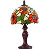 RIAMTGCX Lampada da Tavolo Stile Tiffany in Vetro colorato Europeo con Base in Resina, Retro Lampada da Tavolo, Multicolore per Soggiorno Camera da Letto Comodino