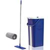 STARLYF Set Mocio Lavapavimenti e Secchio Autoclean Mop 360º, Doppia Vaschetta,Uso Bagnato e Asciutto, Manico in Acciaio Inox, Panno in Microfibra Incluso, Mocio Lavapavimenti Rotante