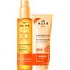 Nuxe - Sun Duo Olio Solare SPF30 + Latte Doposole - Protezione solare viso,Solari alta protezione,Cofanetto solare,Crema doposole corpo,Crema doposole