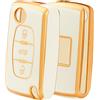 OFFCURVE Custodia Chiavi Auto Guscio Chiave, Cover Chiave TPU Copri Chiavi 2/3 Tasti per Peugeot 106 207 308 Expert Partner C2 C3 C4 Grand Picasso Fiat Scudo Ulysse