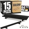 BAILROP Maniglie per Mobili da Cucina Nero 64MM - Maniglie Cucina Eleganza - Ricambi e Maniglie Nero per Armadi da Cucina 15 PCS