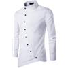 OHXSM Camicia da uomo a maniche lunghe con colletto alla coreana Camicie da uomo manica lunga Camicia classica Camicia elegante da uomo Camicie casual da lavoro da ufficio Camicia con bottoni diagonali