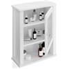 Relaxdays Mobiletto da Bagno Pensile, 3 Ripiani e Anta in Acrilico, Armadietto da Parete, MDF, HLP: 52x42x18 cm, Bianco, Fibra di Legno, Plastica