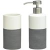 Sealskin Doppio Set combinato Dispenser per sapone liquido e bicchiere, Poliresina, Grigio