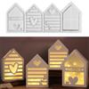HNLMZ Stampo in silicone per case, set di 4 stampi in silicone per mini case, stampo in silicone per case con cuori, forma per candelieri in casa, forme in silicone per fai da te per candelieri in casa da