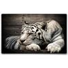 Silent Monsters Tappetino Mouse 36 x 25 cm Tigre bianca, con Bordo Cucito, Durevoli, antiscivolo e silenzioso, gioco, ufficio, casa, lavabile, arrotolabile, Tappetini per il Gaming Mousepad