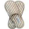 LINEN & COTTON Pantofole per il Bagno Uomo/Donna ALBA - 60% Lino, 40% Cotone (A Righe, numeric_45)