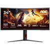 Aoc Monitor 34" 2K 1440p WQHD Curved Black e Red CU34G4Z