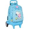 safta SNOOPY LOVE - Zaino grande con ruote, Compact Evolution, rimovibile, ideale per bambini di diverse età, comodo e versatile, qualità e resistenza, 33 x 22 x 45 cm, Blu chiaro, M, Casual