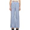 Urban Classics Pantaloni Larghi da Donna a Righe, Bianco/Blu, M