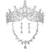 Zooma Tiara di Cristallo per Sposa, Tiara Corona di Cristallo Strass Diadema con Pettine Matrimonio Strass Diadema Nuziale Matrimonio Nuziale Prom Compleanno Diadema Partito