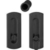 HOPPE Set di maniglie per porta scorrevole - 2 maniglie rettangolari + 1 maniglia per WC, ottone nero satinato