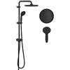GROHE QuickFix Vitalio Start 250, Sistema doccia con deviatore, tecnologia a risparmio idrico, soffione rotondo da 25 cm con 2 getti e doccetta da 10 cm, compatibile con le valvole esistenti, nero