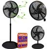 BAKAJI Ventilatore 3in1 Piantana Muro e Tavolo Base Tonda Antiribaltamento Griglia 50cm