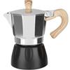 KASANOVA Caffettiera 2 Tazze Argento e Nera in Lega di Alluminio Nero tè e caffè
