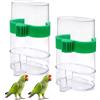 Esforzarse 2 Pezzi Dispenser Acqua Cibo per Uccelli, 220ML Mangiatoia per Uccelli Automatica Alimentatore Automatico Dispenser per Pappagalli, Mangiatoia Alimentatore Automatico, per canarinil(13 x 7,5 cm)