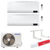 Samsung Climatizzatore Samsung Cebu Wi-fi Dual split inverter 9000+18000 btu gas R32 (U.E. AJ050TXJ2KG/EU) + STAFFA FISCHER 465 OMAGGIO