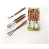Ompagrill Set 3 pezzi in acciaio inox con manico in legno