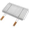 Ompagrill Graticola biologica inox con manici in bamboo - 67x40cm