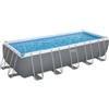 Bestway Piscina fuori terra con struttura rettangolare bestway steel pro max grigio chiaro 640x274x132 cm