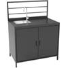 Ompagrill Cucina da esterno modulare ompagrill modulo 4 in alluminio nero con lavello e rubinetto 61,5x100x130 cm