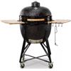 Kamado Bono Barbecue a carbone kamado bono grande 23 in ceramica nero con rotelle 76x66x90 cm