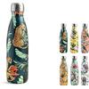 H&H Bottiglia Termica in Acciaio Inox 18/10, Linea Exotic, Decori Assortiti, Animali e Natura, Lt 0,5, Inossidabile Vetro Porcellana, Multicolore, 0,5Lt