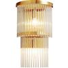 ZRBBRE 2 luci E14 ottone oro cristallo applique da parete luce cristallo vetro e base oro lampada da parete luce montaggio a parete per comodino soggiorno