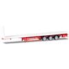 Herpa Semirimorchio piatto Lowliner, 3 assi, bianco, miniatura in scala 1:87, da collezione, made in Germany, plastica, colorato