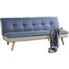 cribel DIVANO LETTO MUFFIN 3 POSTI BEIGE/BLU 180X80X74 CRIBEL GAMBE IN LEGNO EFFETTO ROVERE